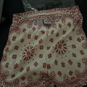 Bravest Studios Crimson and Ivory Bandana Shorts